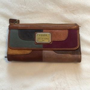Mutli-color Fossil Leather Wallet